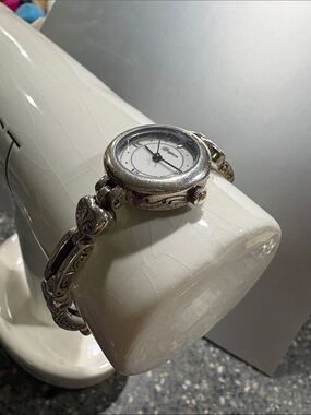Brighton  Pompeii heart Silver-Tone Engraved Bracelet Watch